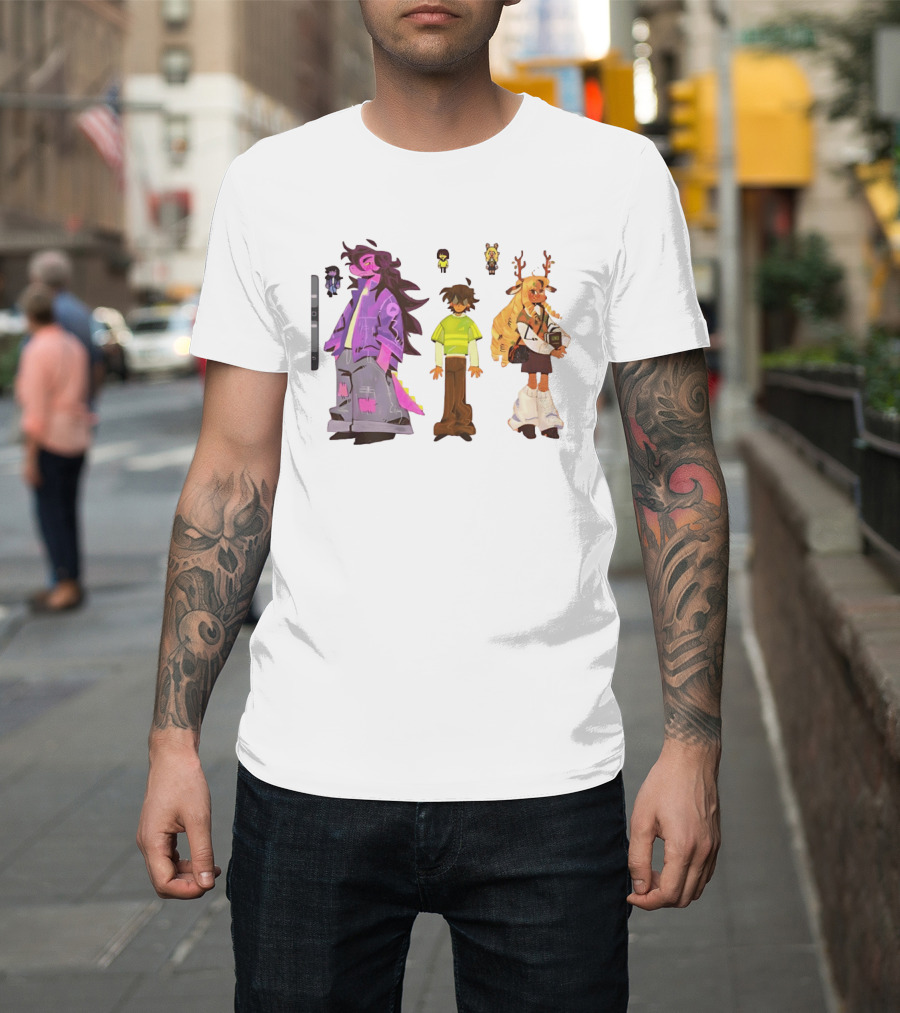 Deltarune Characters Illustrated Including Kris Susie And Noelle T-Shirt