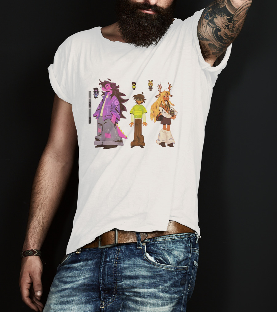 Deltarune Characters Illustrated Including Kris Susie And Noelle T-Shirt