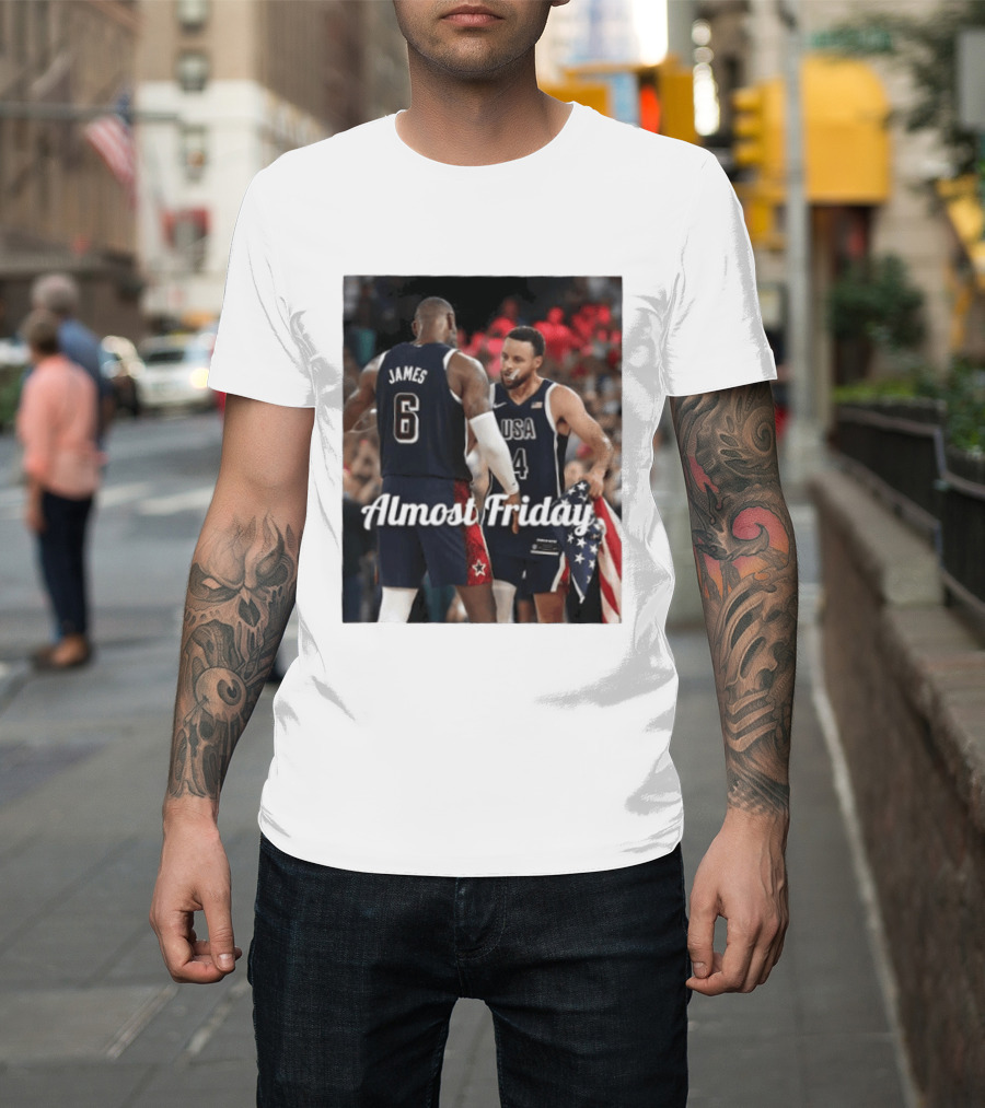 LeBron James Stephen Curry USA Basketball Almost Friday Team Spirit T-Shirt