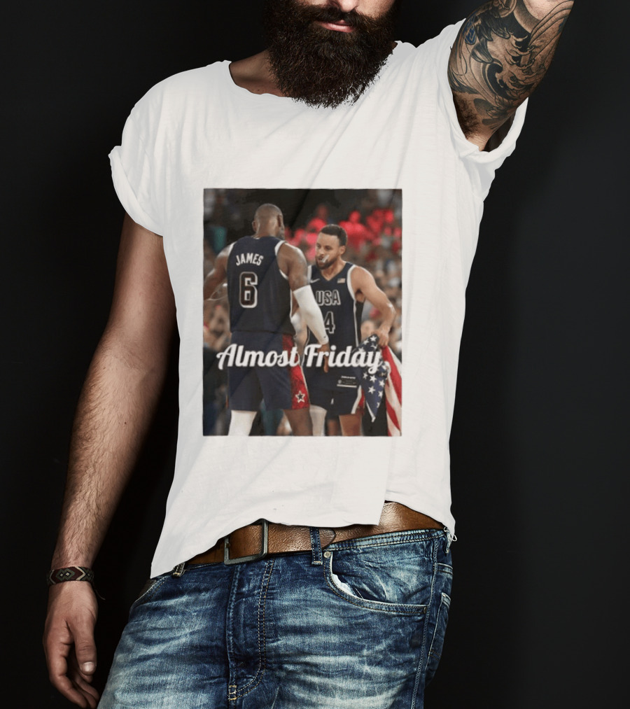 LeBron James Stephen Curry USA Basketball Almost Friday Team Spirit T-Shirt