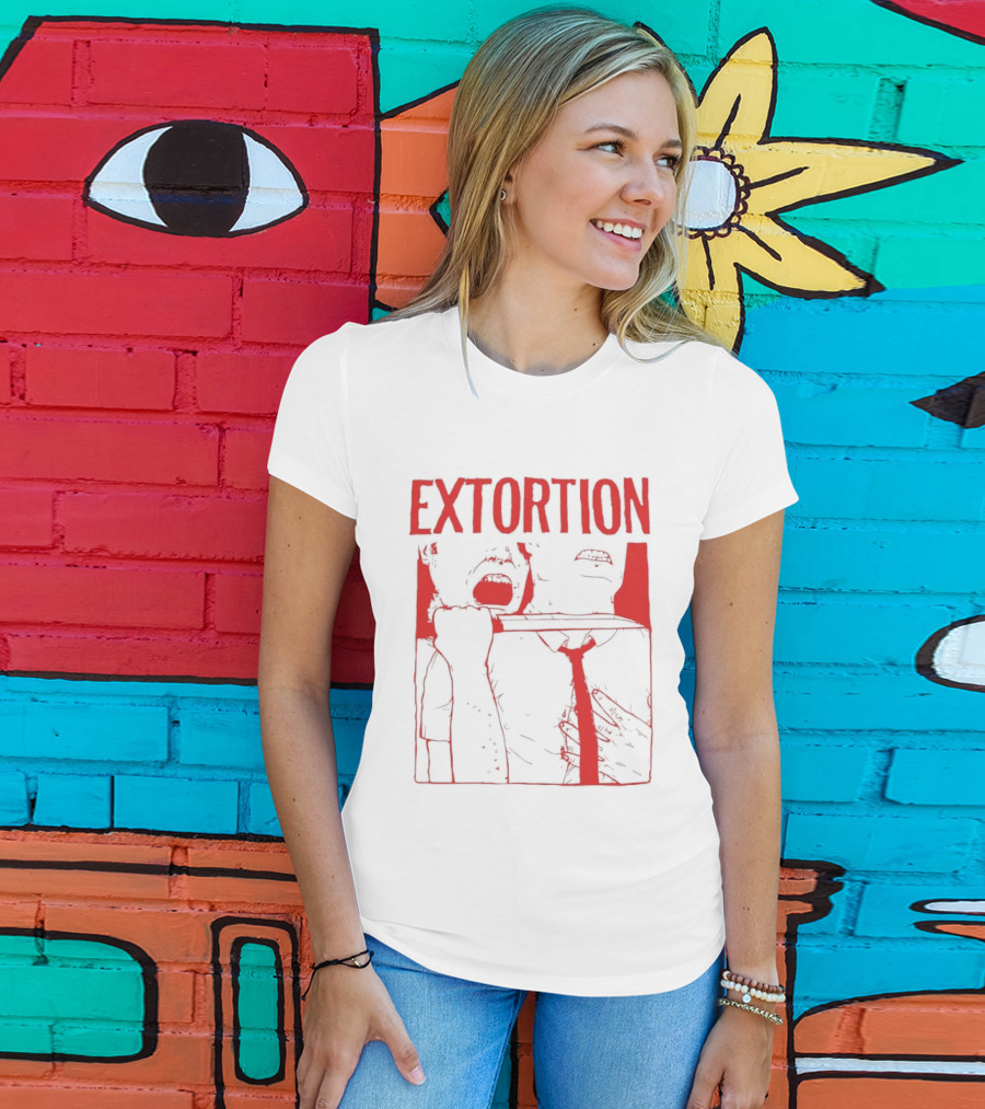 Extortion Throat Slit Dark Horror Red Grunge Aesthetic T-Shirt