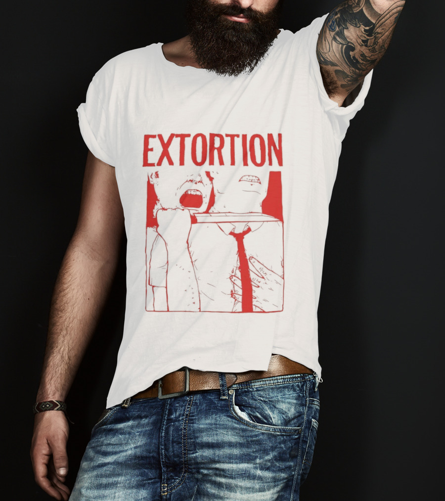 Extortion Throat Slit Dark Horror Red Grunge Aesthetic T-Shirt