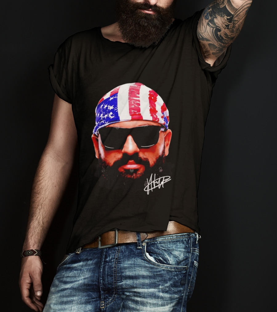 Josh Hokit American Flag Bandana UFC Signature T-Shirt