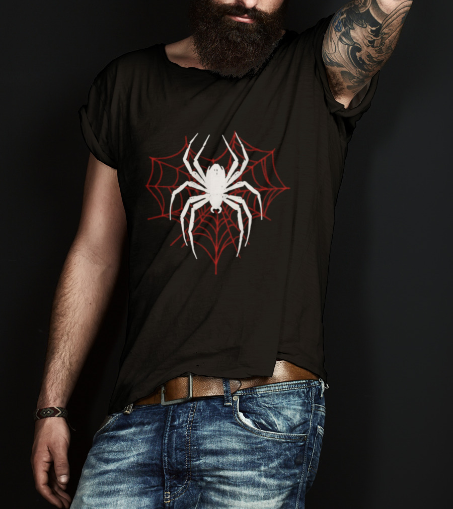 Heart Spider Web Goth Spooky Arachnid T-Shirt