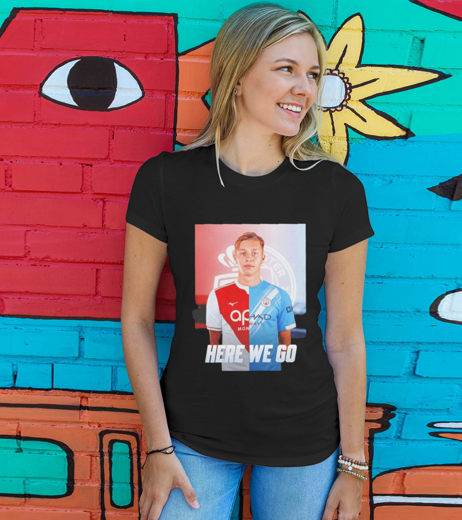 Mathys Detourbet Manchester City AS Monaco Transfer Here We Go T-Shirt