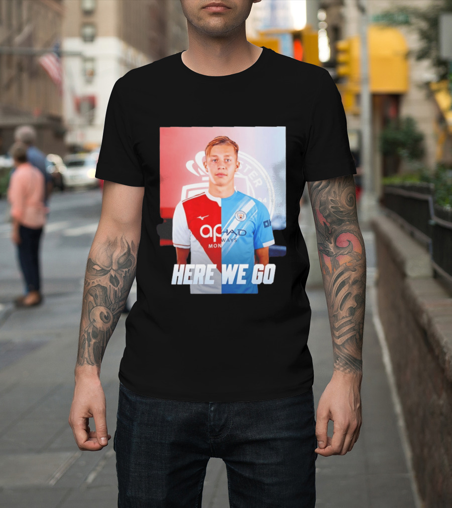 Mathys Detourbet Manchester City AS Monaco Transfer Here We Go T-Shirt