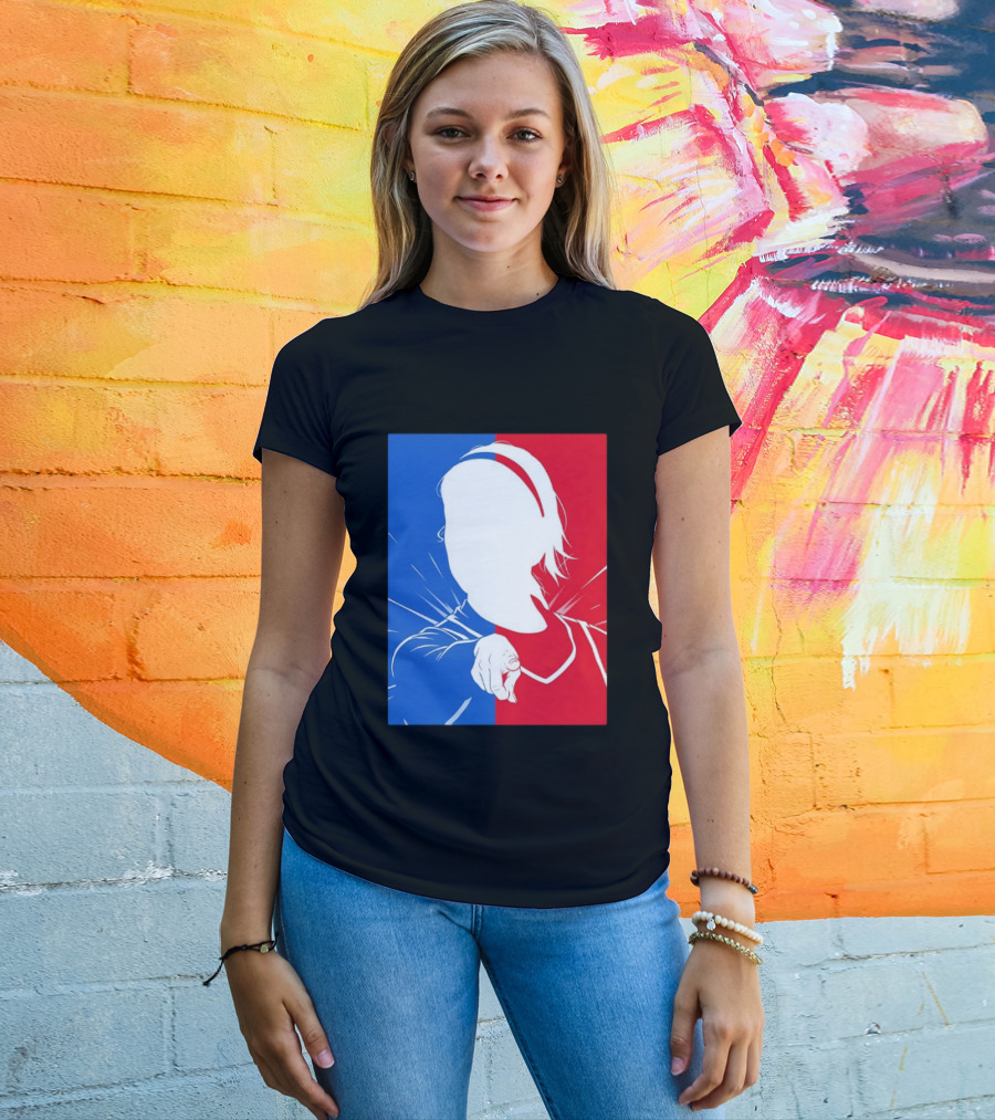 Sophie Cunningham Indiana Fever WNBA Player Silhouette Blue Red T-Shirt