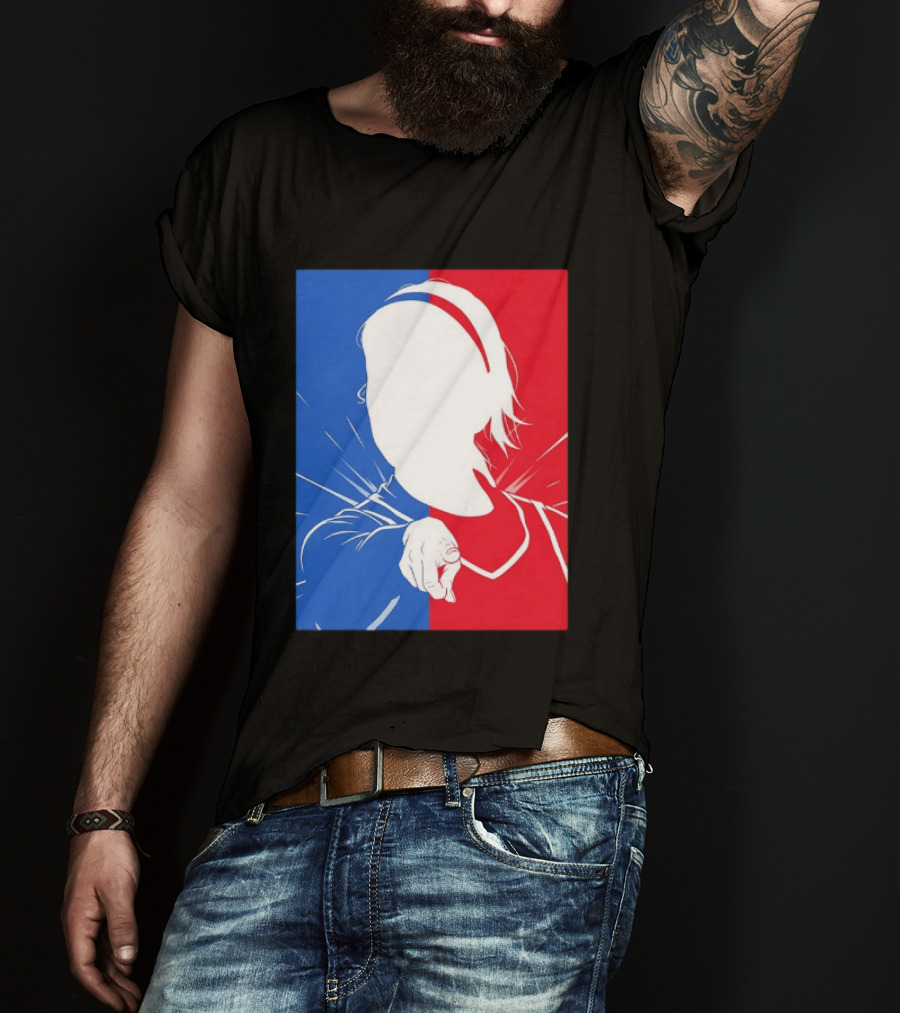 Sophie Cunningham Indiana Fever WNBA Player Silhouette Blue Red T-Shirt