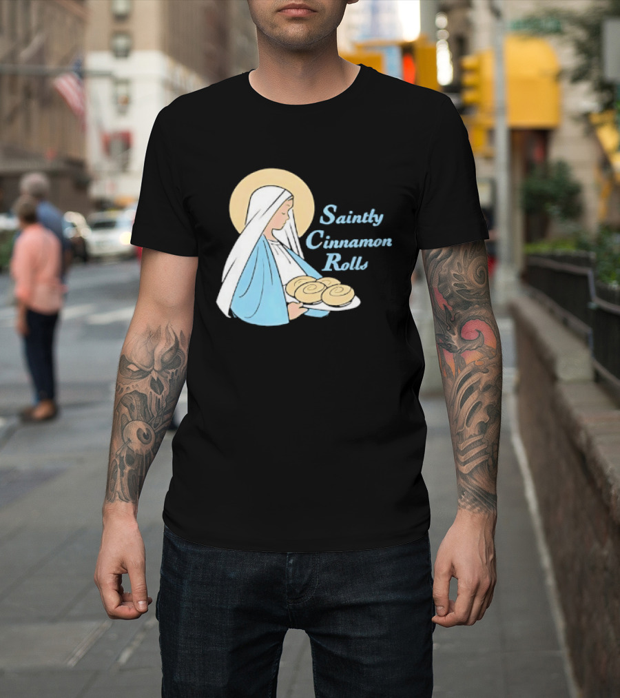 Saintly Cinnamon Roll Angelic Pastry Delight T-Shirt