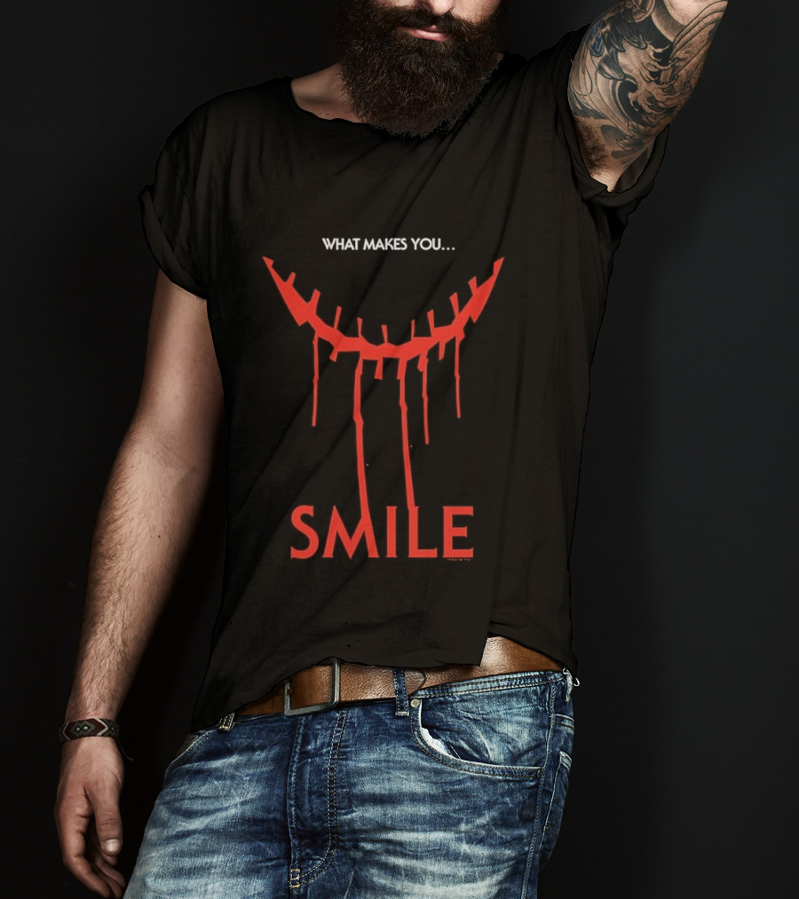 What Makes You Smile Red Creepy Stitched Grin T-Shirt
