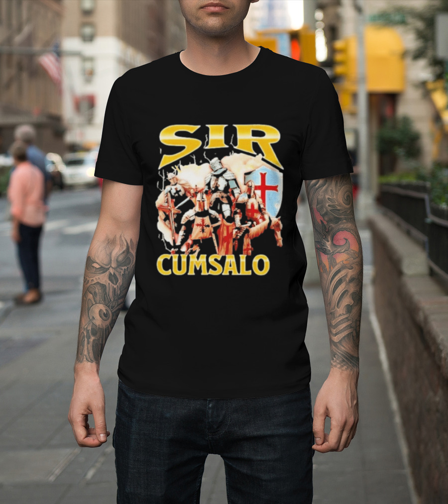 Sir Cumsalo Medieval Crusader Knights With Shield And Cross T-Shirt