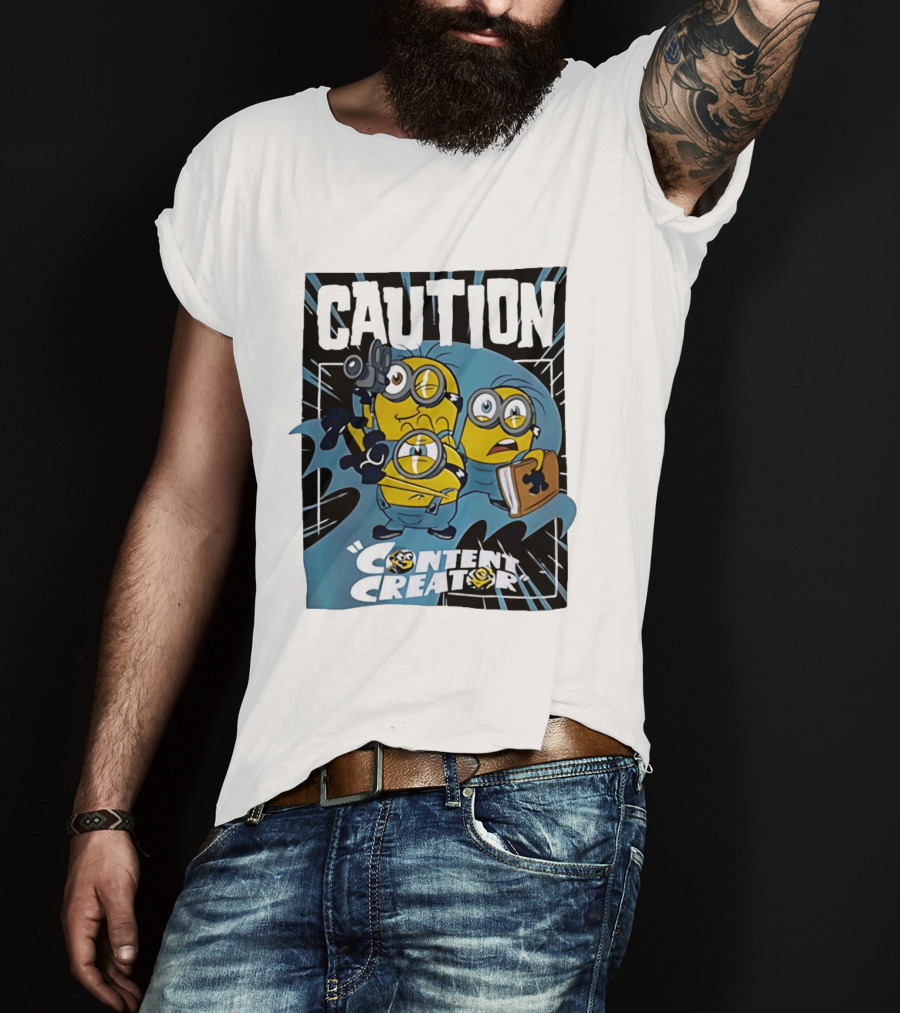 Caution Minions Content Creator Camera Book T-Shirt
