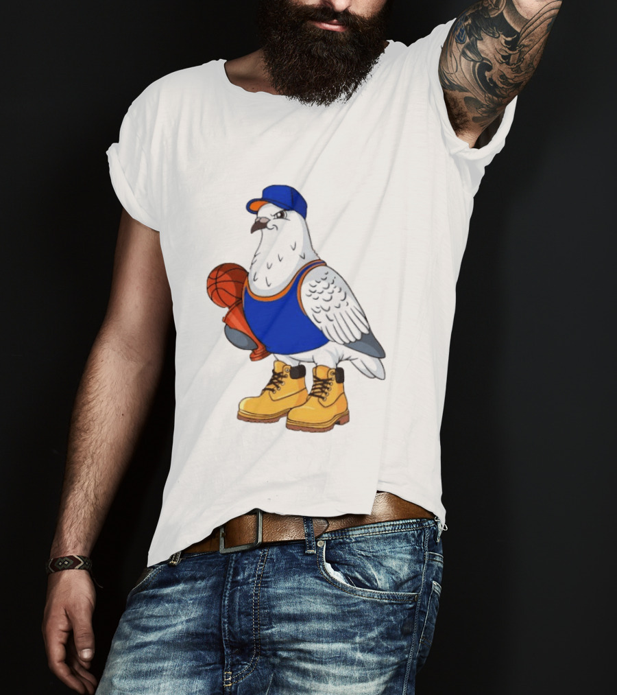 NYC Pigeon New York Forever Basketball Player Cartoon Pigeon In Jersey With Basketball T-Shirt