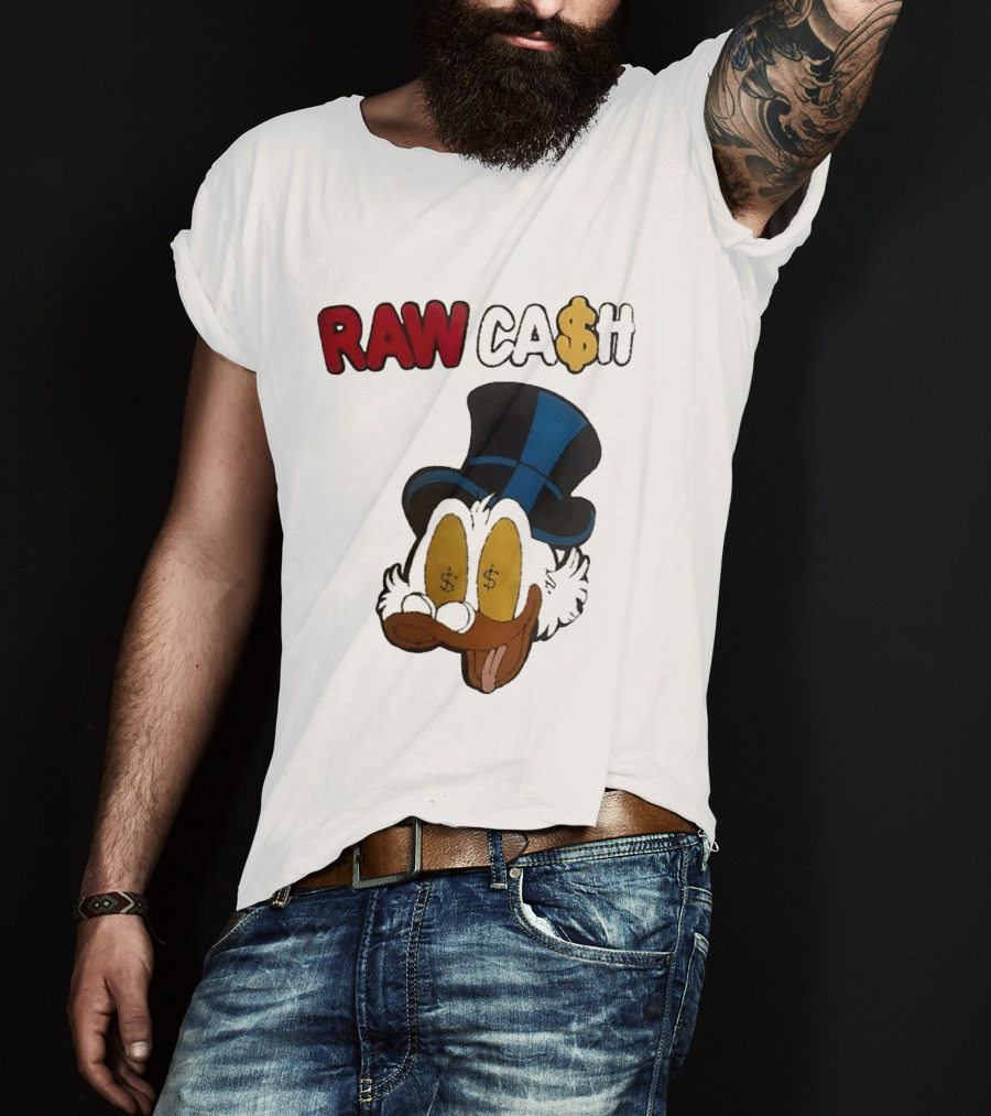 RAW CA$H Duck Eyes Dollar Sign Hat T-Shirt