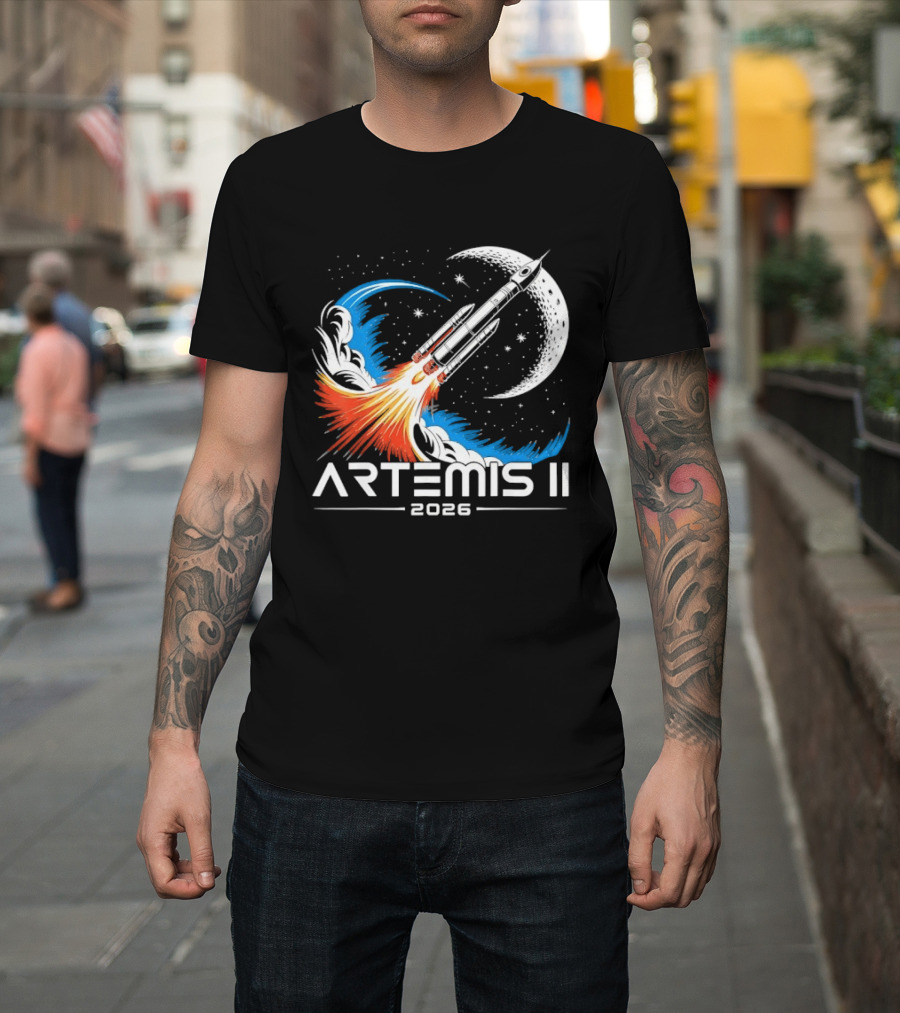 Artemis II 2026 Moon Rocket Space Exploration Launch T-Shirt