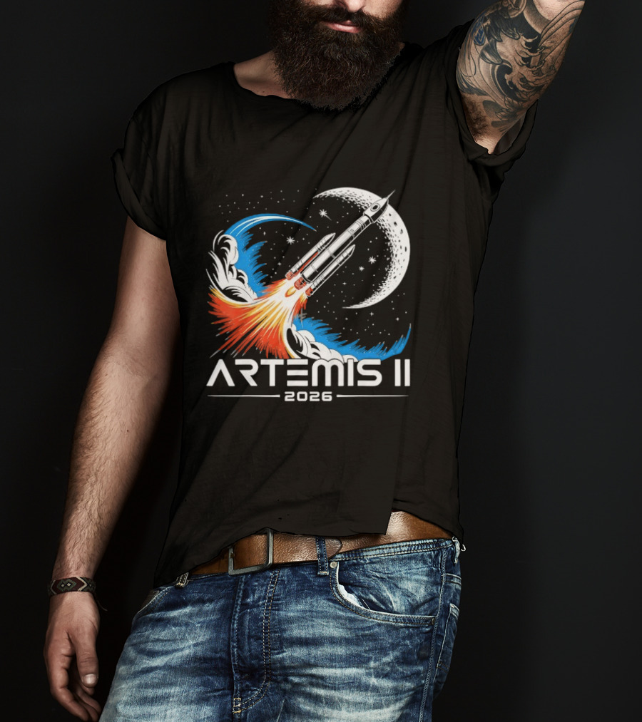 Artemis II 2026 Moon Rocket Space Exploration Launch T-Shirt