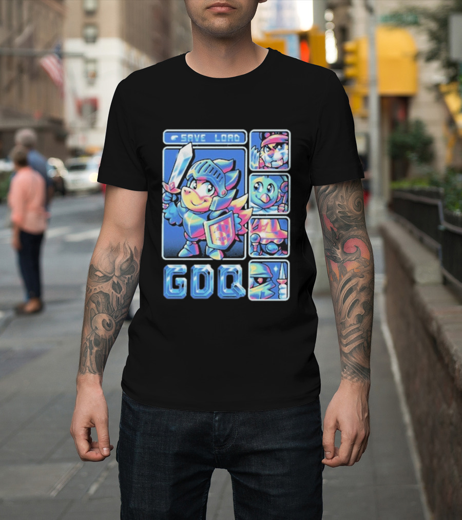 Fangamer GDQ Quick Quest Save Load Knight Adventure Characters T-Shirt