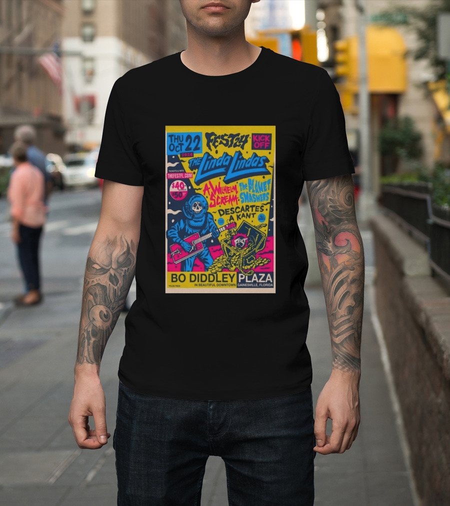 FEST 24 Kick Off 2026 The Linda Lindas Bo Diddley Plaza Gainesville Florida T-Shirt