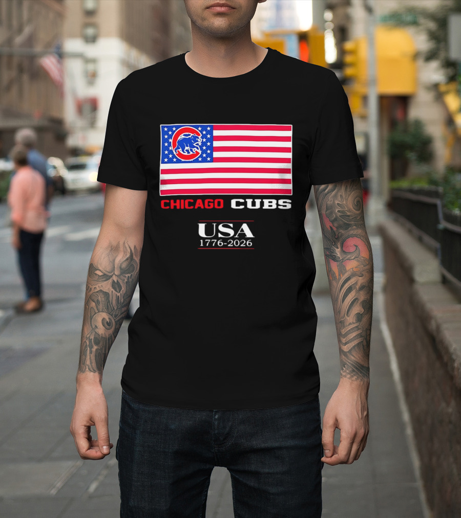 Chicago Cubs USA Flag 1776 2026 Celebration T-Shirt