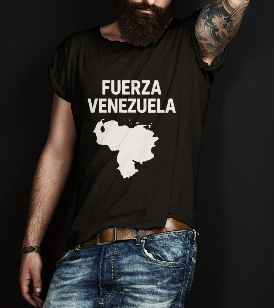 Fuerza Venezuela Map Silhouette Strength Message T-Shirt