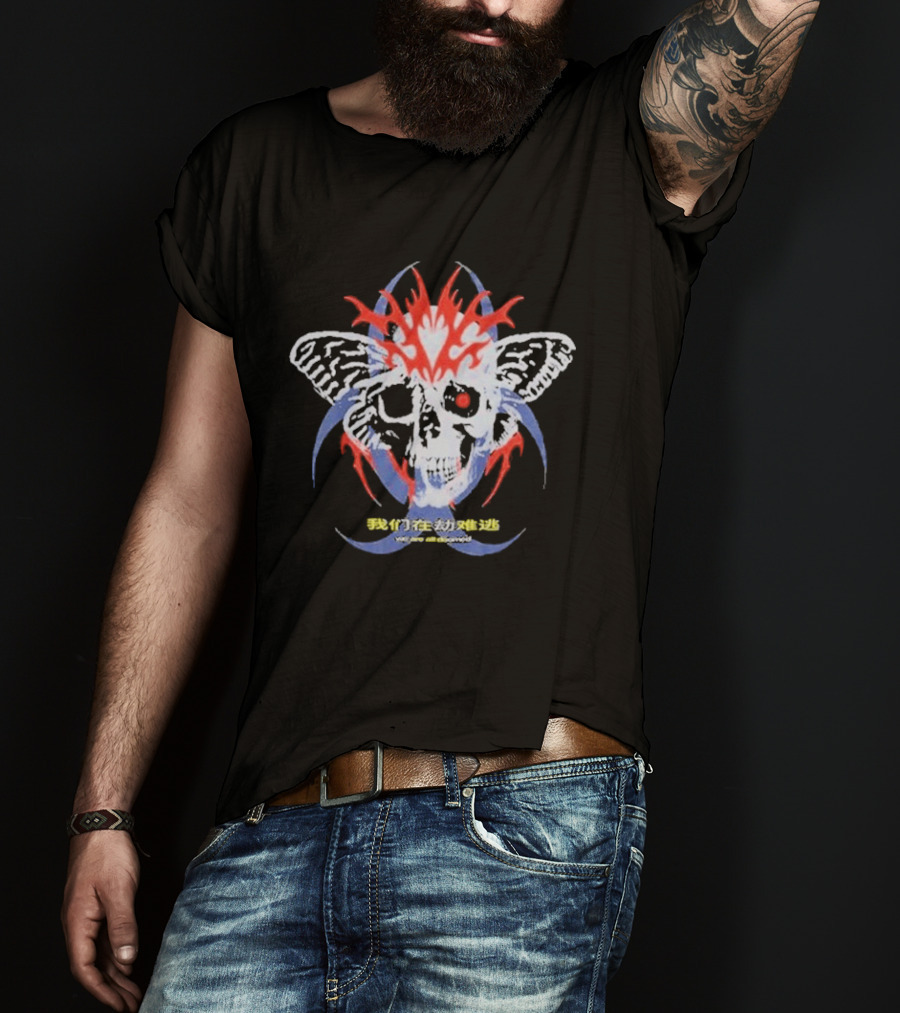 Insomniac Getter System Error Melting Skull Wings T-Shirt