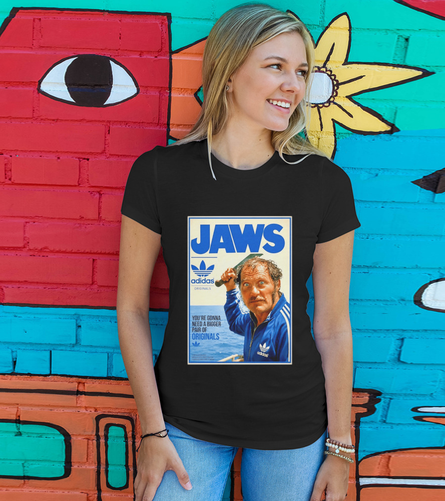 Jaws Adidas Originals You're Gonna Need A Bigger Pair Quint Machete T-Shirt