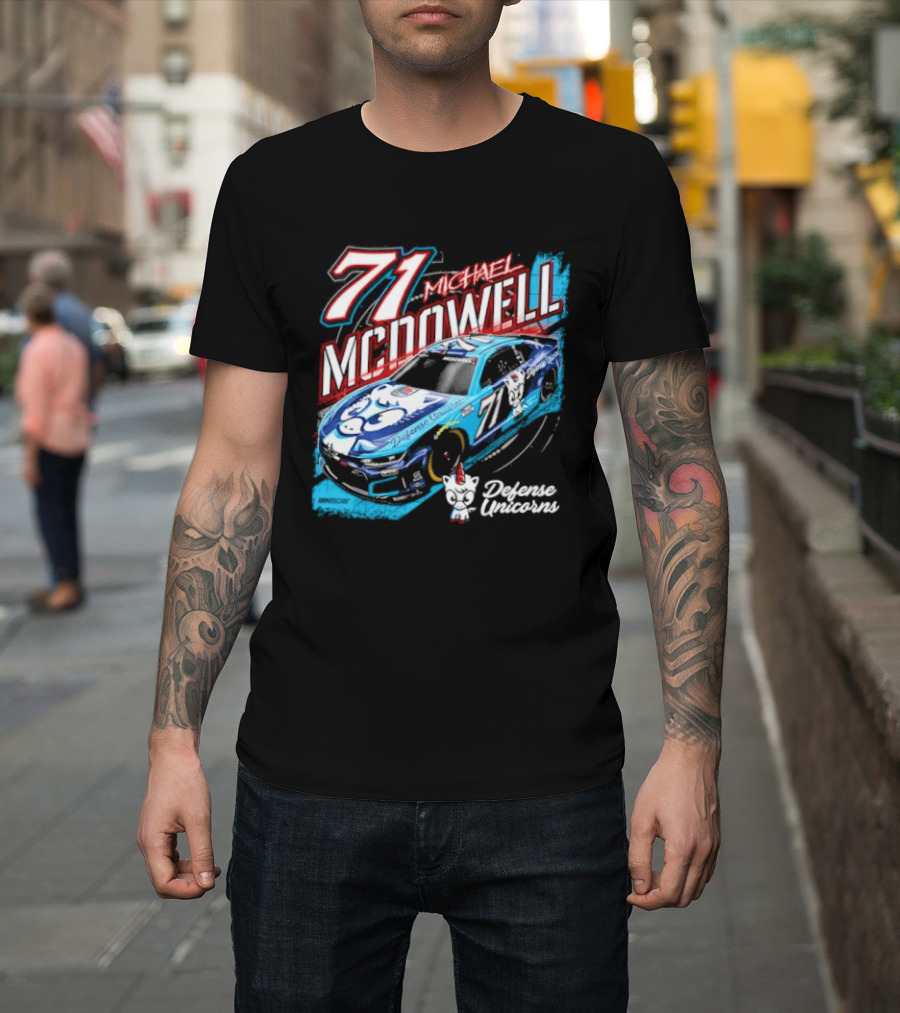 Michael McDowell 71 NASCAR Defense Unicorns Phoenix Performance T-Shirt