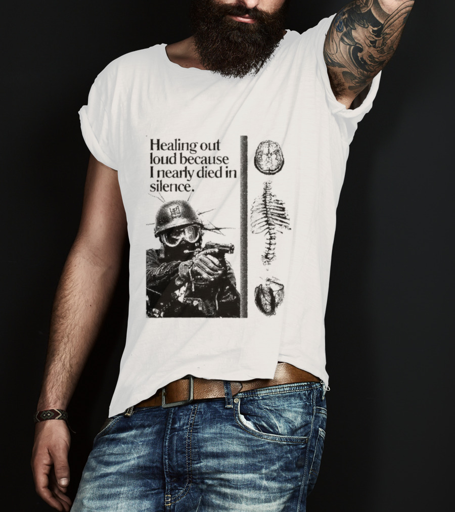 Healing Out Loud Soldier Brain Anatomy Urban Silence T-Shirt