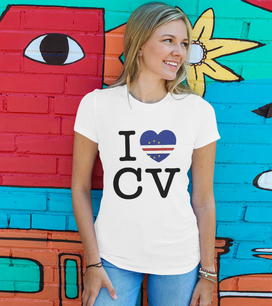 I Love Cape Verde Heart CV Flag T-Shirt