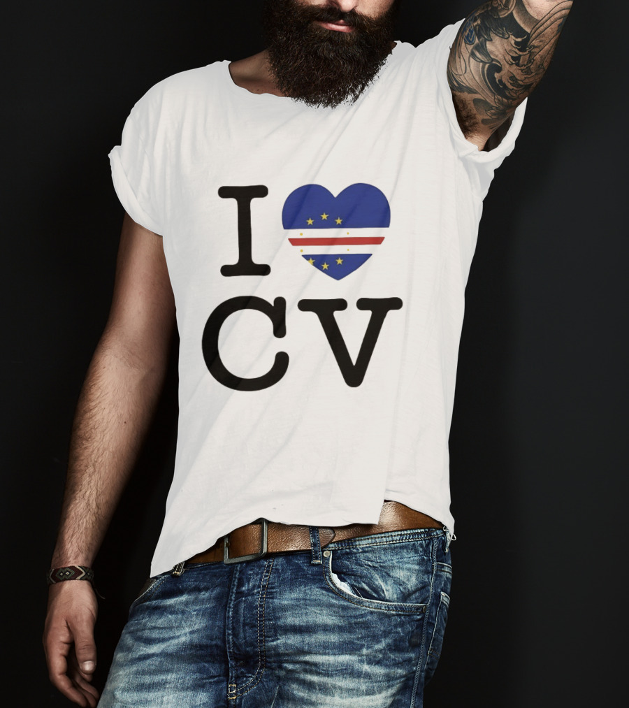 I Love Cape Verde Heart CV Flag T-Shirt