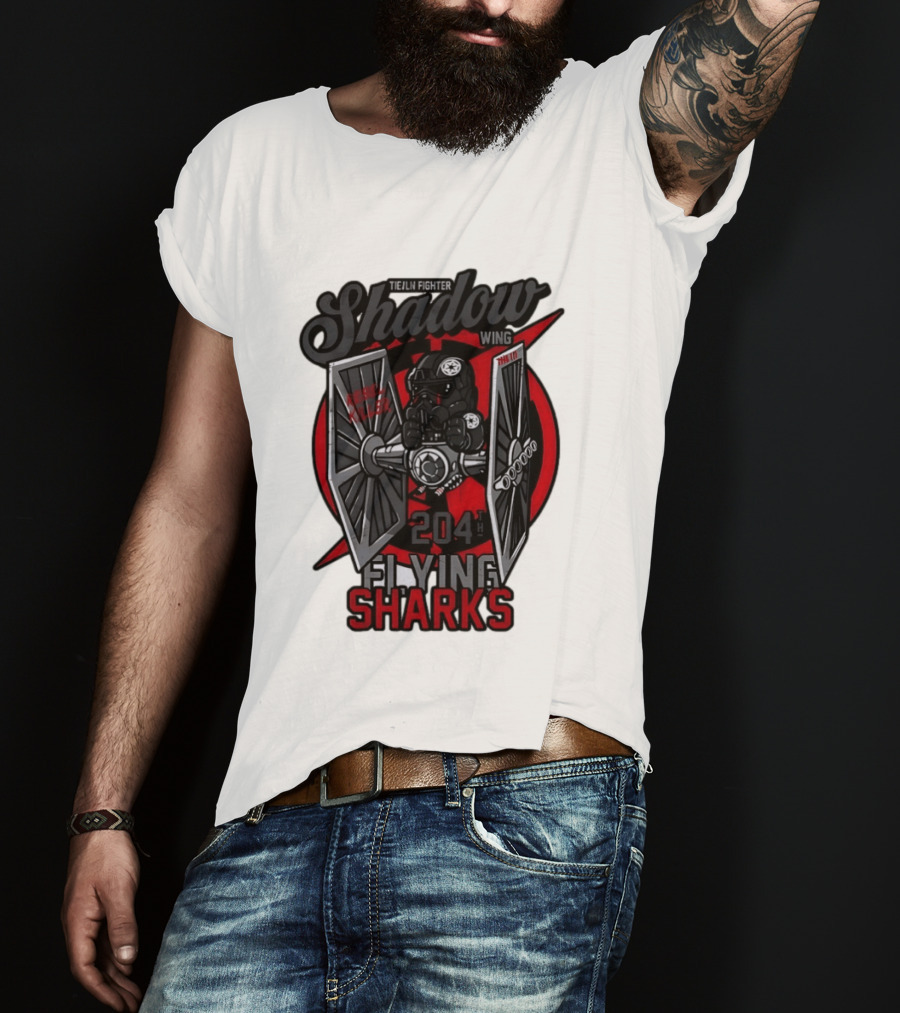 TIE Fighter Pilot Shadow Wing 204th Flying Sharks Rebel Killer Star Wars T-Shirt
