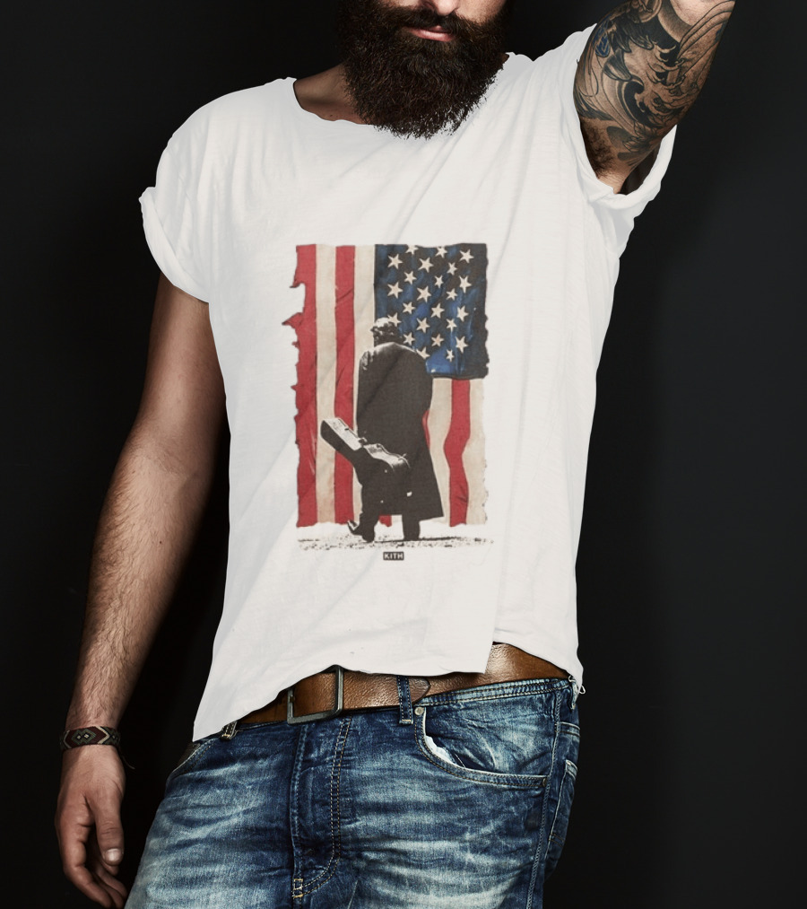 Kith Records Johnny Cash American Flag Iconic USA Collab T-Shirt