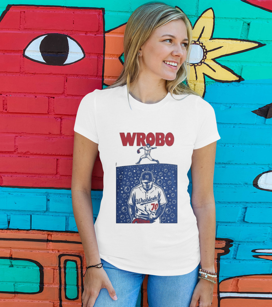 Wrobo Wrobleski 70 Baseball Pitcher Bubble T-Shirt