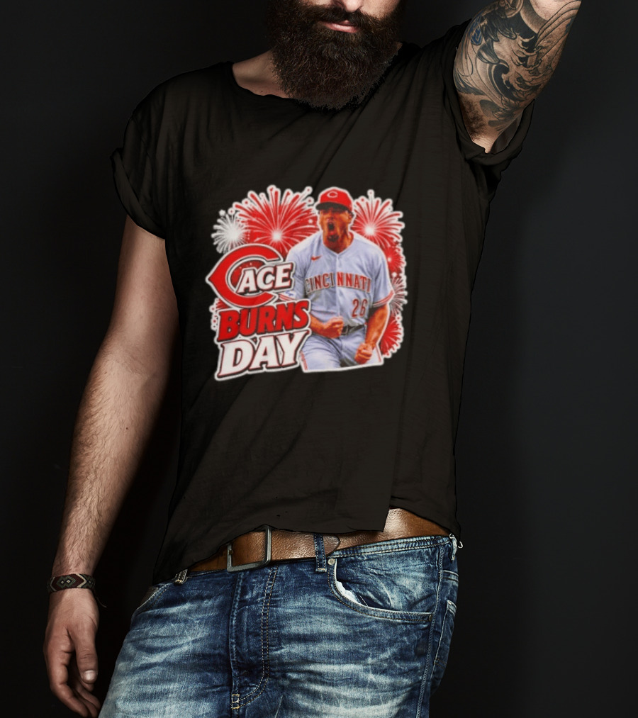 Ace Burns Day Cincinnati Reds 26 MLB Baseball Fireworks Celebration T-Shirt