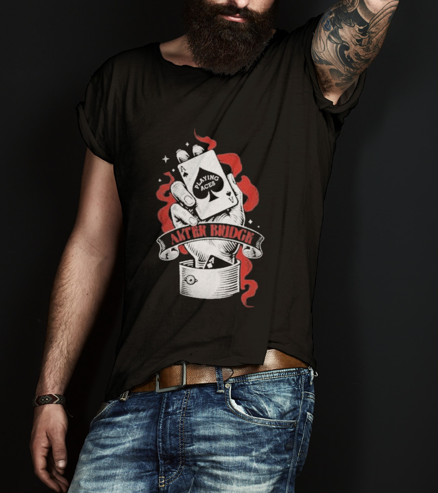 Alter Bridge Playing Aces Hand Holding Cards T-Shirt