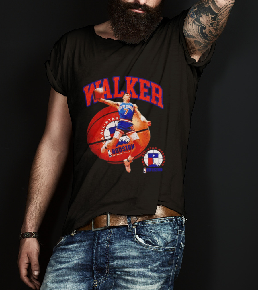 Walker New York Knicks 2006 NBA All Star Houston Weekend February 7 Basketball Jump T-Shirt