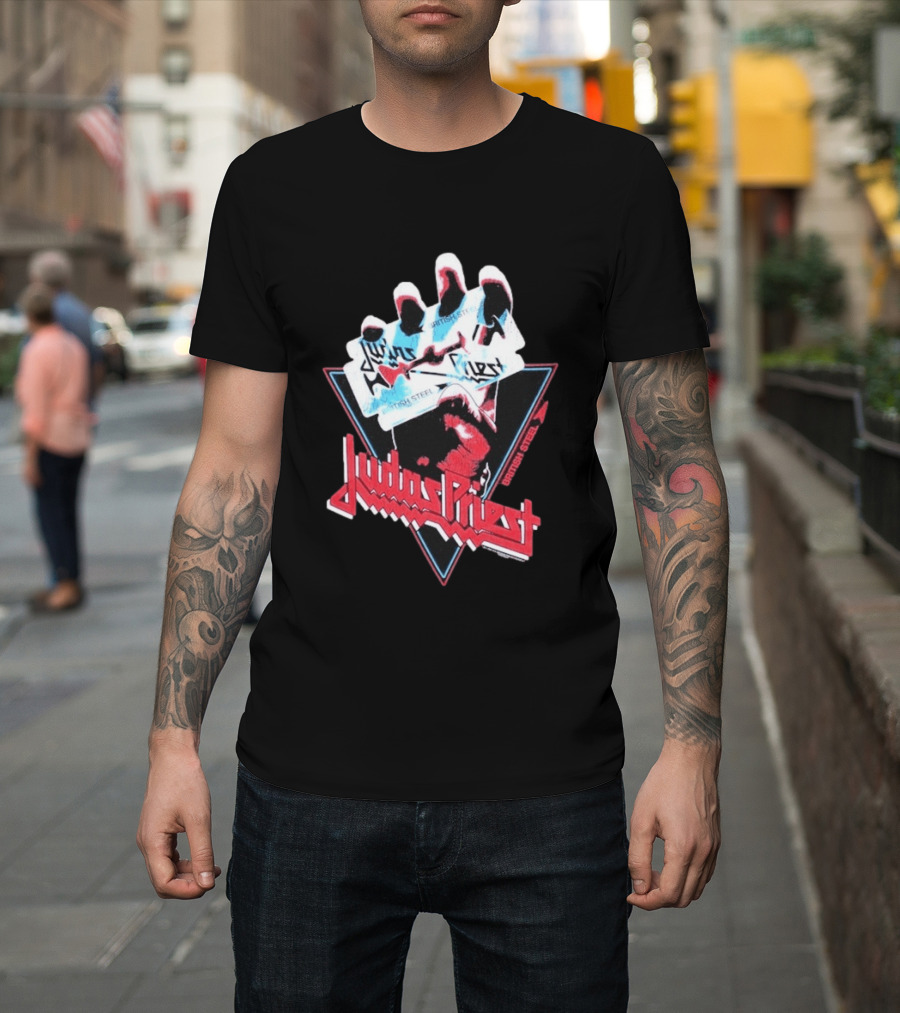 Judas Priest British Steel Hand Triangle Classic Rock T-Shirt
