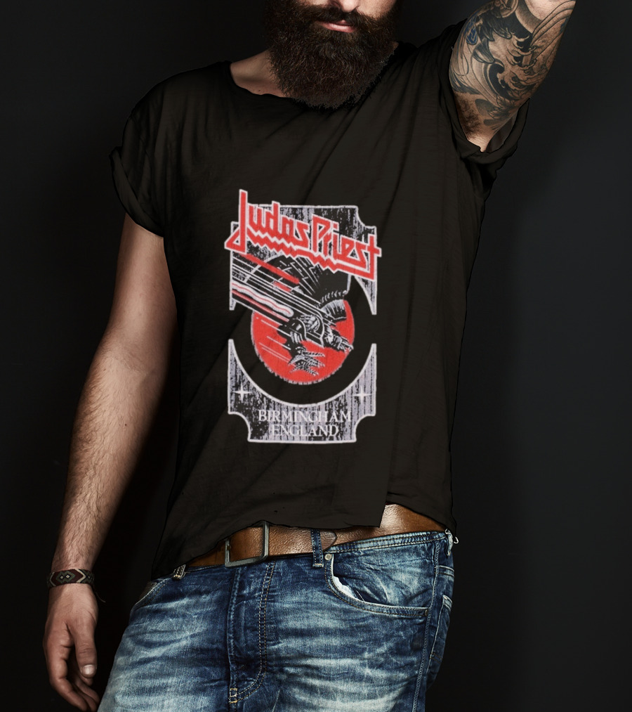Judas Priest Birmingham England Silver Red Vengeance T-Shirt