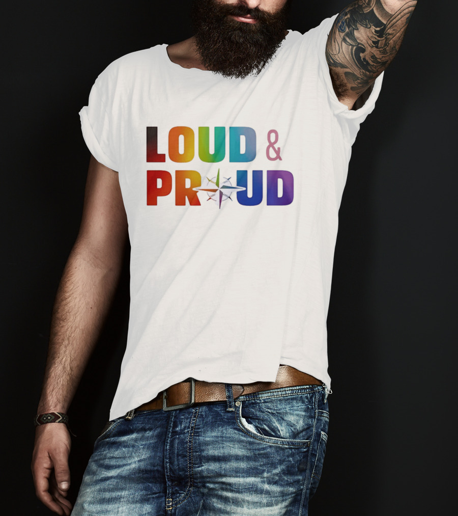 Loud And Proud Pride Rainbow Compass T-Shirt