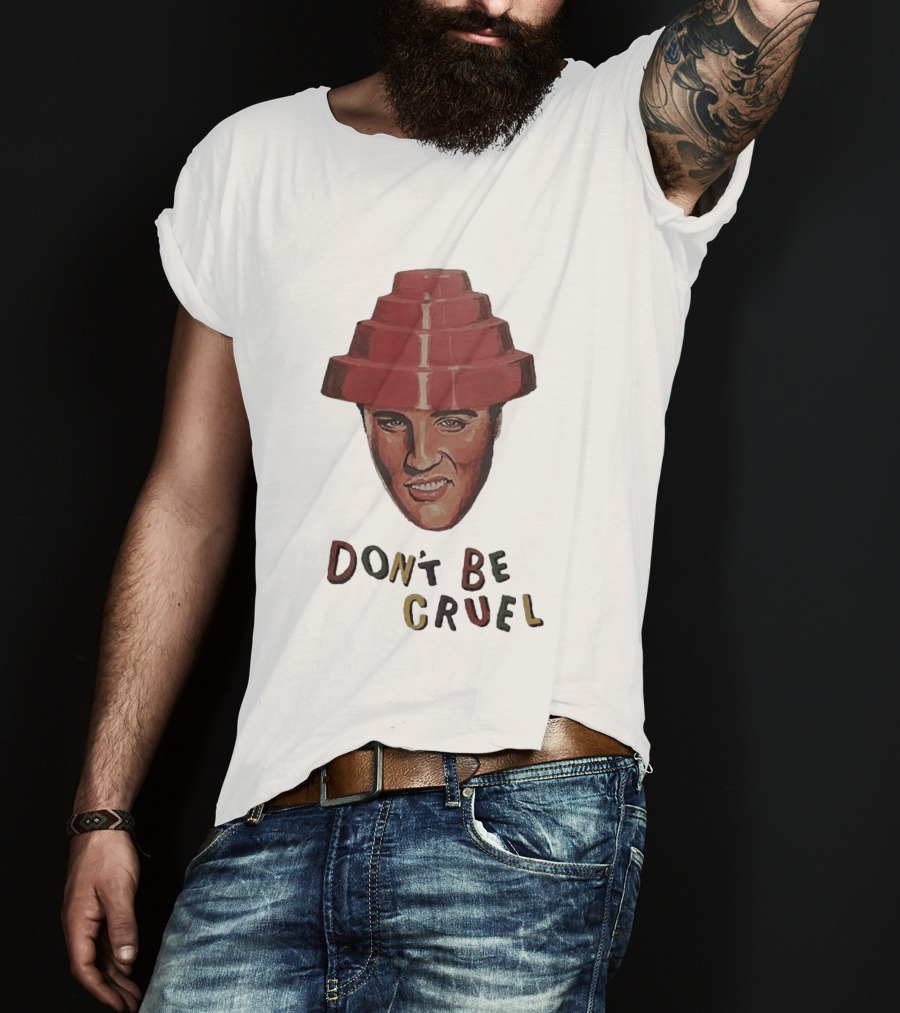 Elvis Presley Devo Hat Don't Be Cruel Pop Culture Icon Mashup T-Shirt
