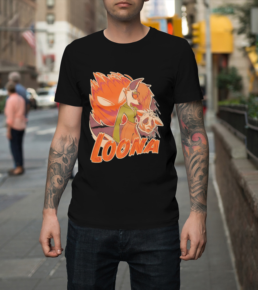 Helluva Boss Loona Hellhound Holding Mask T-Shirt