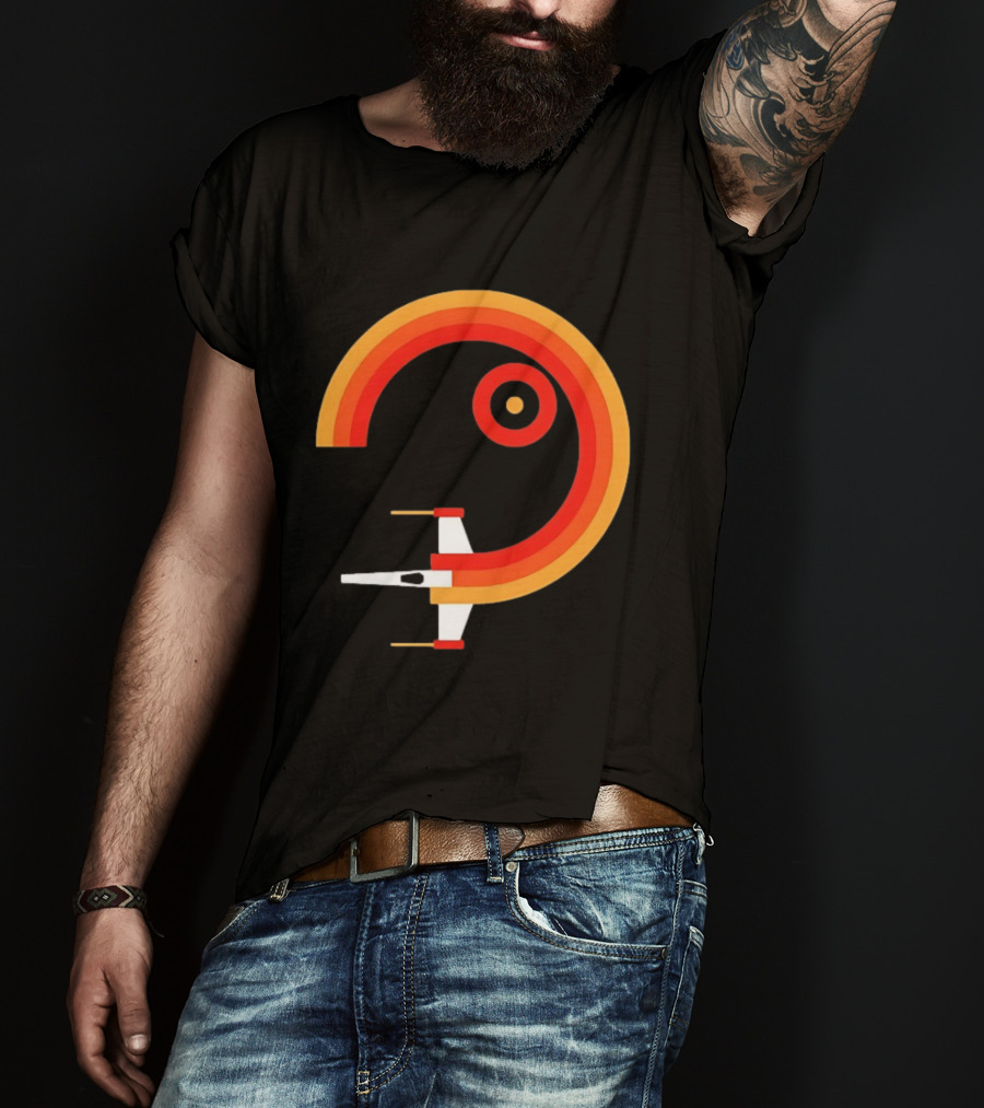Star Wars X Wing Retro Sunset Circle T-Shirt
