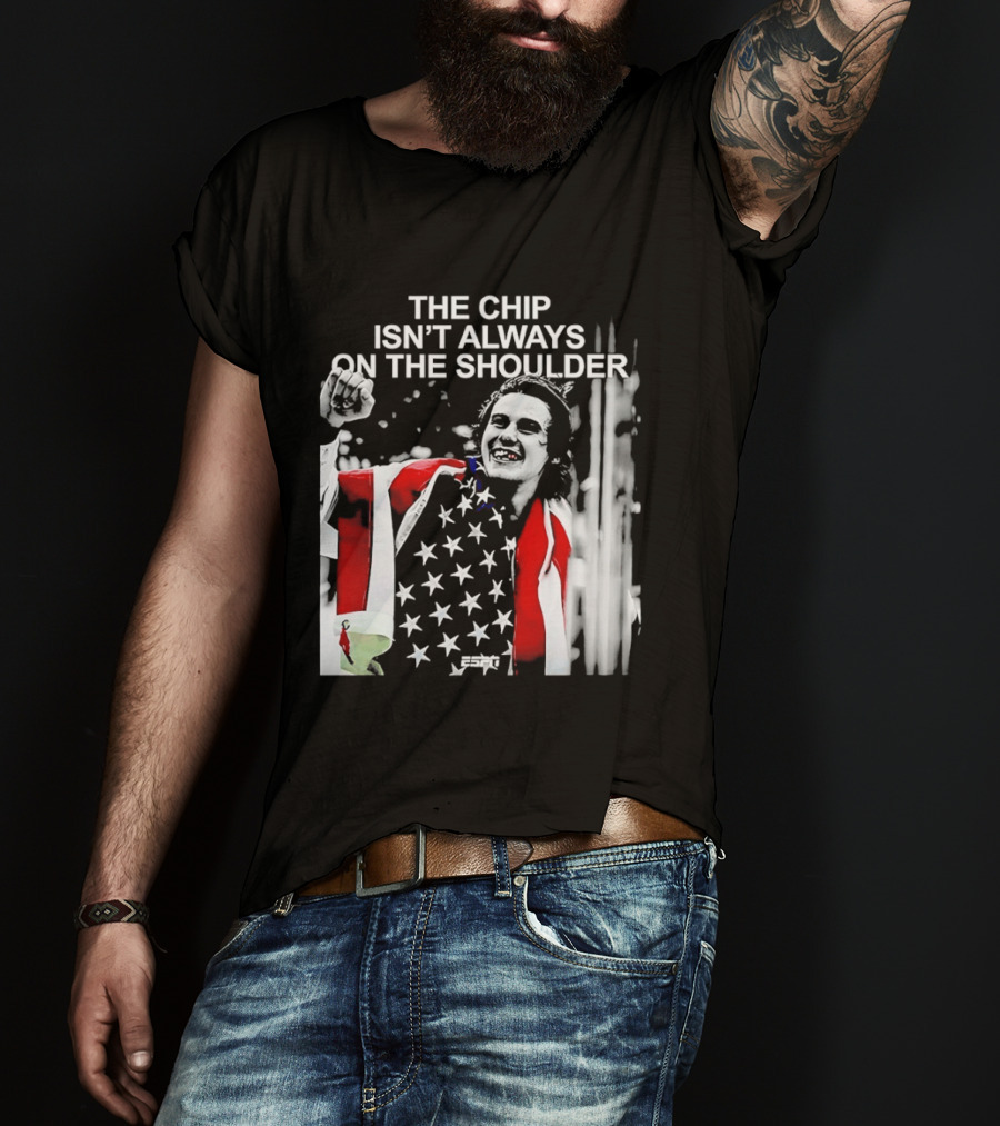 The Chip Isn't Always On The Shoulder Stars And Stripes Tribute NHL Jack Hughes T-Shirt