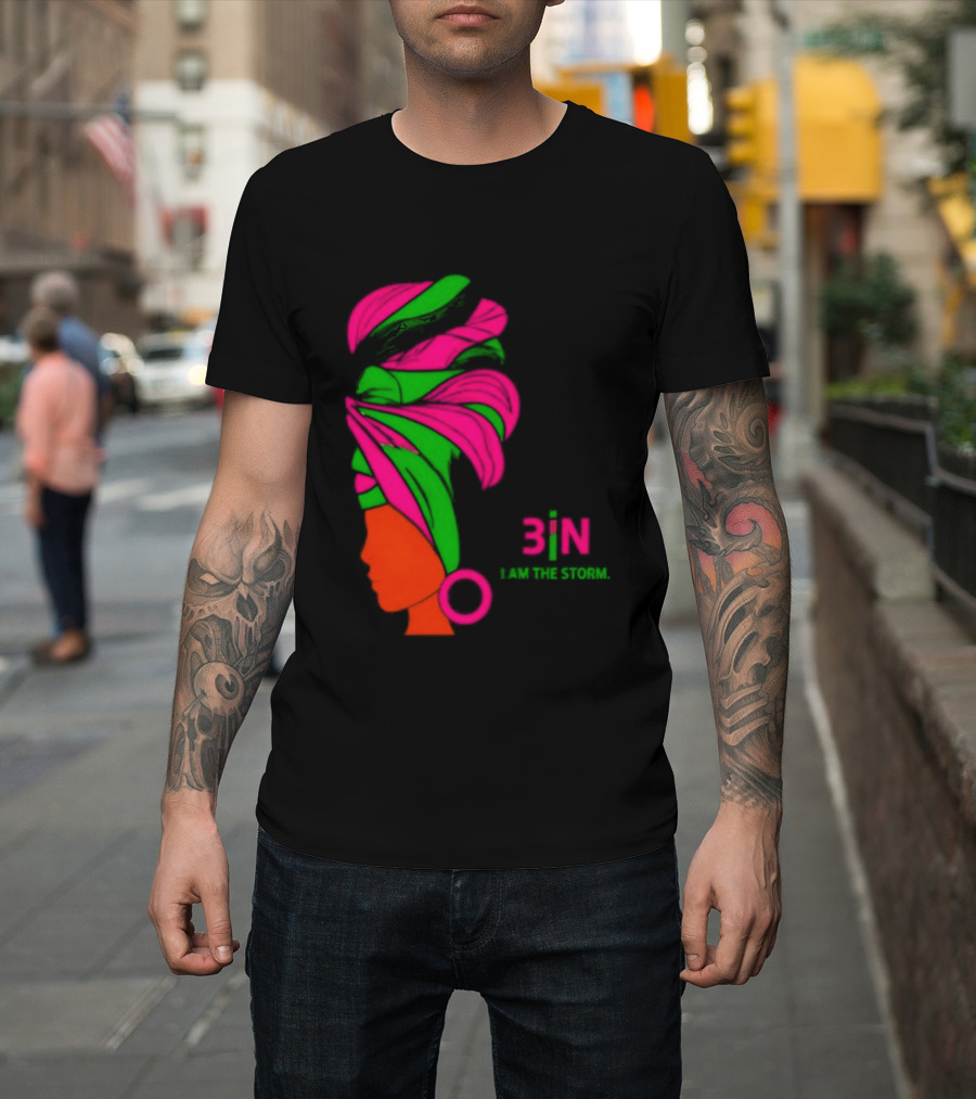 3In I Am The Storm Black Woman Headwrap Lashing Enerol T-Shirt