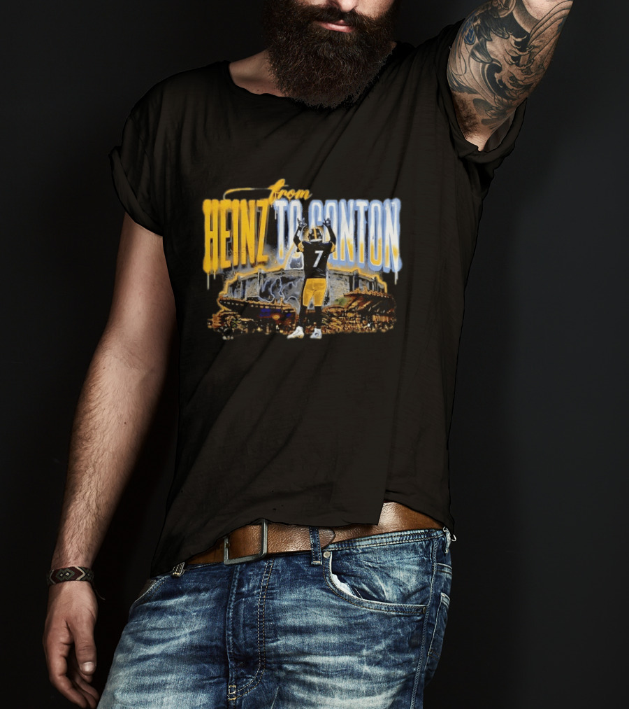 Ben Roethlisberger From Heinz To Canton Pittsburgh Steelers Journey #7 T-Shirt