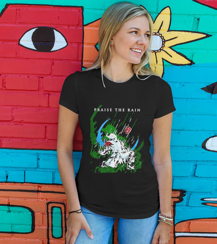 Praise The Rain Warrior Energetic Green And Blue Splash T-Shirt