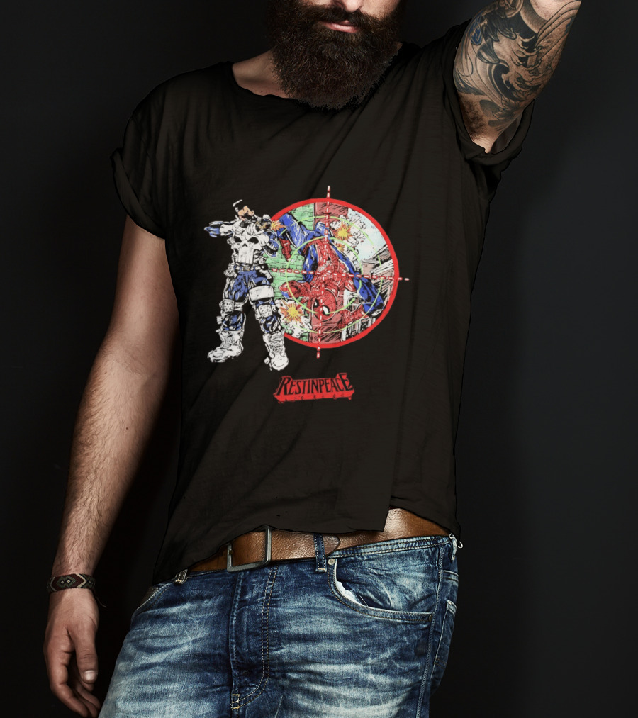 Punisher Crosshairs Spider Man RESTINPEACE T-Shirt