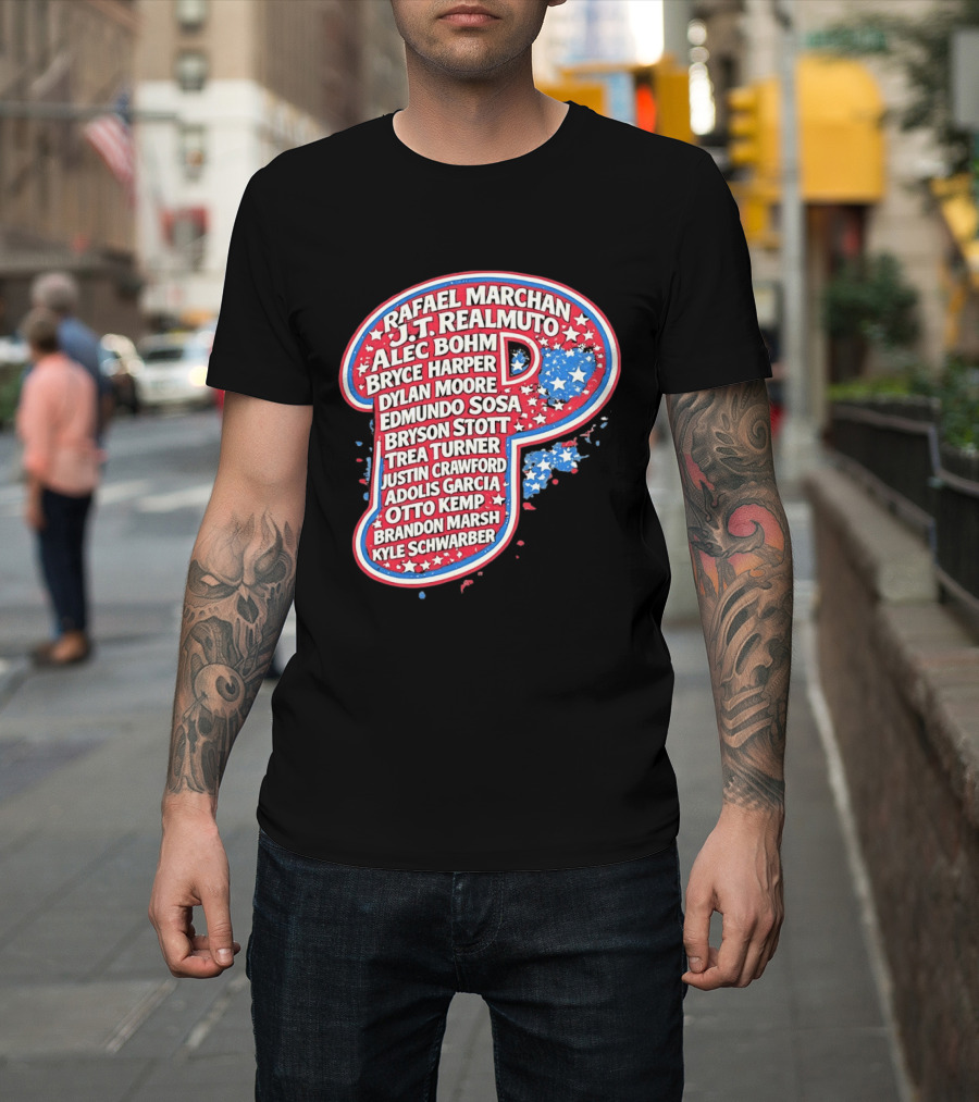 Rafael Marchan JT Realmuto Alec Bohm Bryce Harper Philadelphia Phillies T-Shirt
