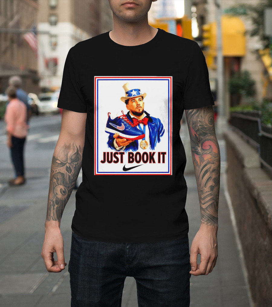 Just Book It Devin Booker Uncle Sam Gold Medal Nike Sneaker T-Shirt