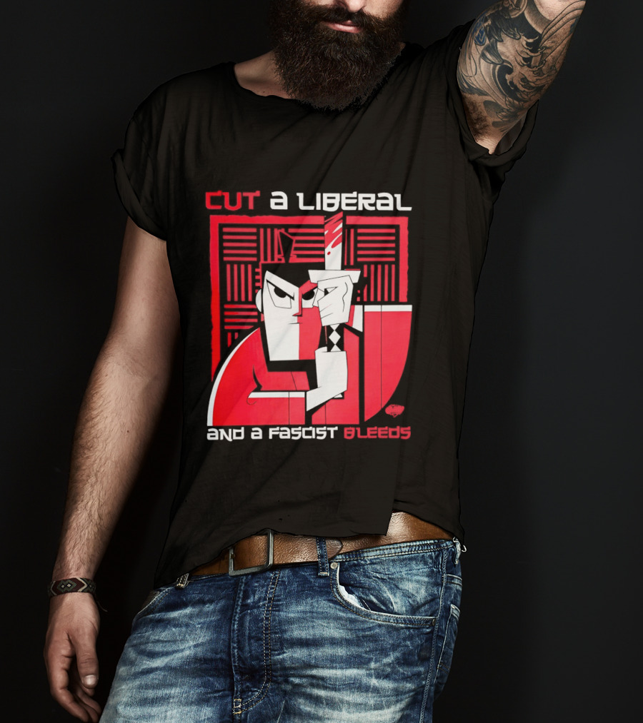 Samurai Jack Cut A Liberal And A Fascist Bleeds Political Art Image T-Shirt